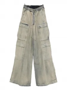Джинсы с карманами карго и кулиской Rick Owens DRKSHDW, нейтральный