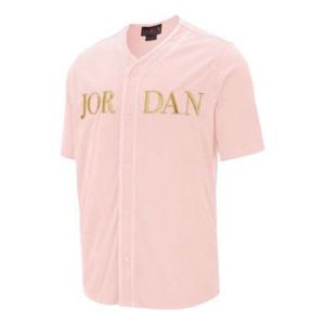 Спортивная футболка v neck button breathable short sleeve pink Air Jordan, золотой