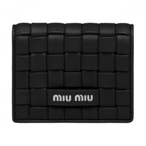 MIU MIU Кожаный кошелек для мужчин Black