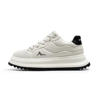 Мужские повседневные туфли с низким верхом, амортизирующие, противоскользящие, износостойкие, увеличивающие рост ATONGMU, White