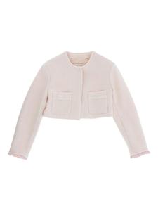 Пиджак из твида с добавлением хлопка Elisabetta Franchi La Mia Bambina, розовый