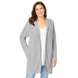 Худи-кардиган Shaker Woman Within, Heather Grey