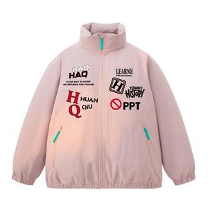 Пуховик Unisex Stand Collar Moderate Padded HUANQIU, розовый