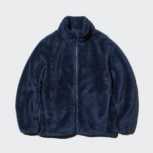 Пушистая флисовая куртка на молнии Uniqlo, 69 темно-синий
