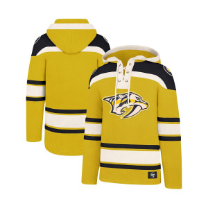 Мужская золотисто-темно-синяя толстовка с капюшоном nashville predators superior lacer pullover '47 Brand, мульти