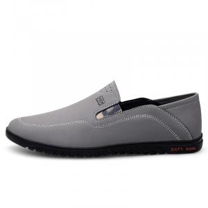 Mulinsen Мужские повседневные туфли мужские низкие черные серые хаки серый, цвет Gray[Leather Shoe Size: Size 40 in This Model = Sports Shoe Size 41]