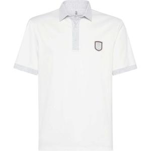 Короткий рукав поло Brunello Cucinelli, белый