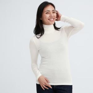 Водолазка Uniqlo Heattech Ultra Light, молочно-белый