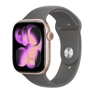 Умные часы Apple Watch Series 11 (GPS+Cellular), 42 мм, Rose Gold Aluminum Case/Stone Gray Sport Band - M/L