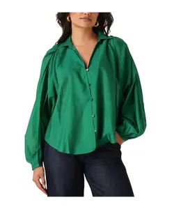 Зеленая блузка Lena Meadow Pom Amsterdam, зеленый