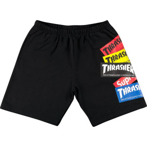 Спортивные шорты Supreme x Thrasher Multi Logo Sweatshort 'Black', черный