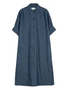 Платье Chambray с короткими рукавами Jil Sander, синий