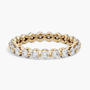 Кольцо с плавающим бриллиантом Eternity из желтого золота 14 карат (1 1/2 карата Tw. - HI / SI1-SI2) Blue Nile