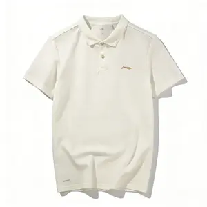 Мужская рубашка-поло Li Ning, стандартная белая, APLU139, 1 тонкая