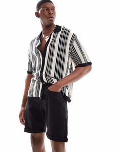 Джинсовые шорты JJ Rebel с подворотами из черного денима