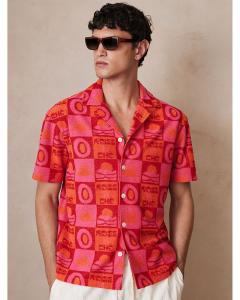 CHE Saura Кубинская рубашка из жаккарда с принтом "Закат" REISS, мультиколор