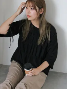 Сборчатый топ на завязках