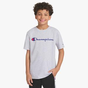 Детский сет из футболки с принтом и шорт с сеткой Champion, Grey Heather