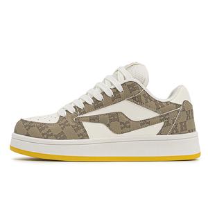 BURCOME Устойчивые к истиранию низкие скейтерские кроссовки с эффектом увеличения роста унисекс белый хаки, цвет White Khaki