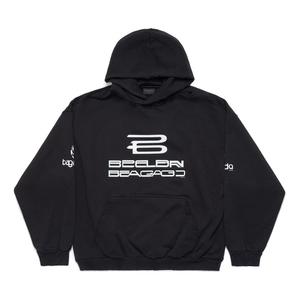 Толстовка ai generated hoodie 'black white' Balenciaga, черный