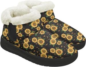 Женские зимние снежные ботинки с мягкой плюшевой подкладкой, с противоскользящей утолщенной подошвой для дам и подростков, для улицы Gdxynsmny, Yellow Sunflower