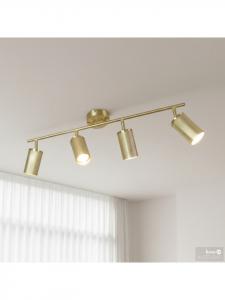 Потолочный светильник URS с четырьмя плафонами, латунный Home24, Messing