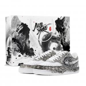 Nike Court Vision 1 Swirl Imagery Abrasion Resistant Low top Skateboard Shoes Unisex Black