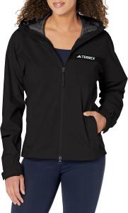 Женская куртка-дождевик Adidas с логотипом, черный