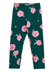 Леггинсы с цветочным принтом Monnalisa, зеленый