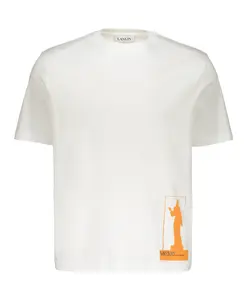 Хлопковая футболка с логотипом Lanvin, белый