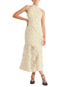 Женское миди-платье Avelisse с воротником-халтером AROSE STUDIO, INC, cream/black