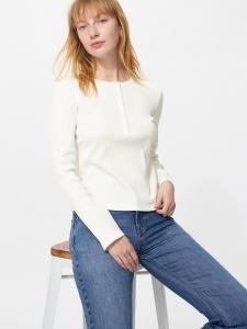 Лонгслив Uniqlo Ribbed Henley Neck, 01 кремовый