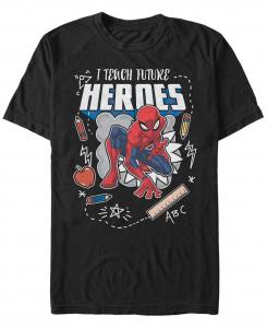 Мужская футболка с коротким рукавом marvel «человек-паук, я учу будущих героев» Fifth Sun, черный