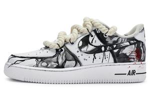 Кастомизированные кроссовки Nike Air Force 1 Low 811 Manufacture Time For Men's, черный/белый/красный