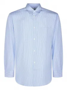 Полосатая рубашка с нагрудным карманом Comme Des Garcons, синий