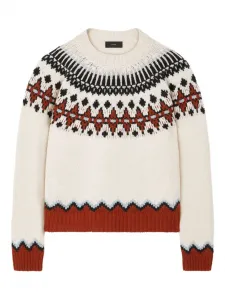 Шерстяной свитер с узором Fair Isle Alanui, белый