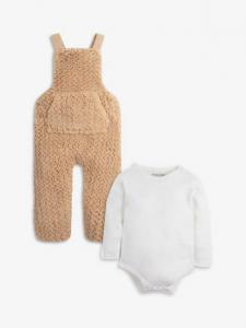 Комбинезон и боди из флиса baby sherpa The Little Tailor, желто-коричневый