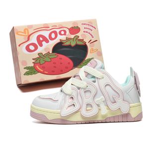 OAOQ Износостойкие и легкие женские лоу-топы для скейтбординга Pink White (улучшенная версия), цвет Pink White (Upgraded)