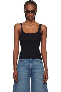 Топ в рубчик с пряжкой в стиле 90-х Courrèges, черный