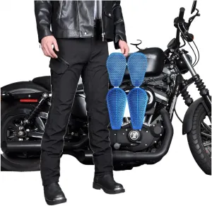 Водонепроницаемые мотоциклетные брюки для мужчин с защитой, мотоциклетные брюки для мужчин с износостойкой защитой, Schwarz