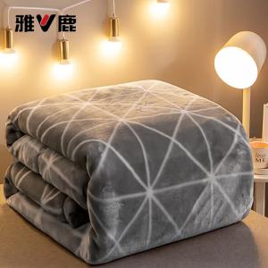 Yalu Плед 100х120 см, флис, утолщенный, с низким ворсоотделением, серый ромбовидный узор