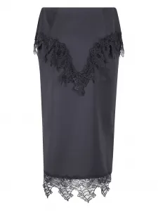 Юбка-карандаш миди с кружевной отделкой BLUMARINE, черный