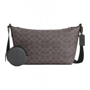 COACH Искусственная кожа клатч черезплечная сумка кроссбоди малая унисекс серый