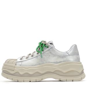 VITTORIO VENTURA Женские скейтерские кроссовки с низким верхом и яичной подошвой серебристые, цвет Silver