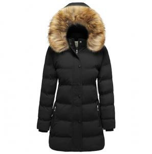 Пальто утепленное с капюшоном WenVen, черный