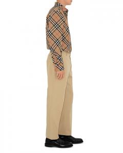 Классическая рубашка из хлопкового поплина в клетку, стандартного кроя, на пуговицах Burberry, коричневый/бежевый