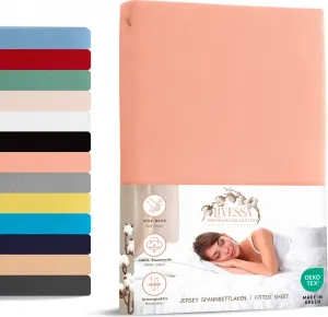 Простыня на резинке джерси 160х200 см 100% хлопок розового цвета