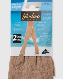 Набор из двух женских летних мини-колготок Filodoro плотностью 8 ден, цвет Natural