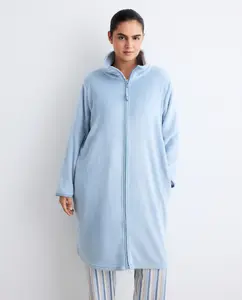 Женский халат на молнии Couchel, светло-голубой