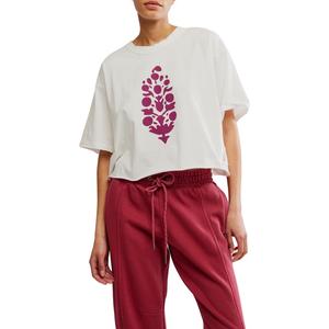 Женская футболка с логотипом Inspire Buti Free People, White/Deep Mulberry